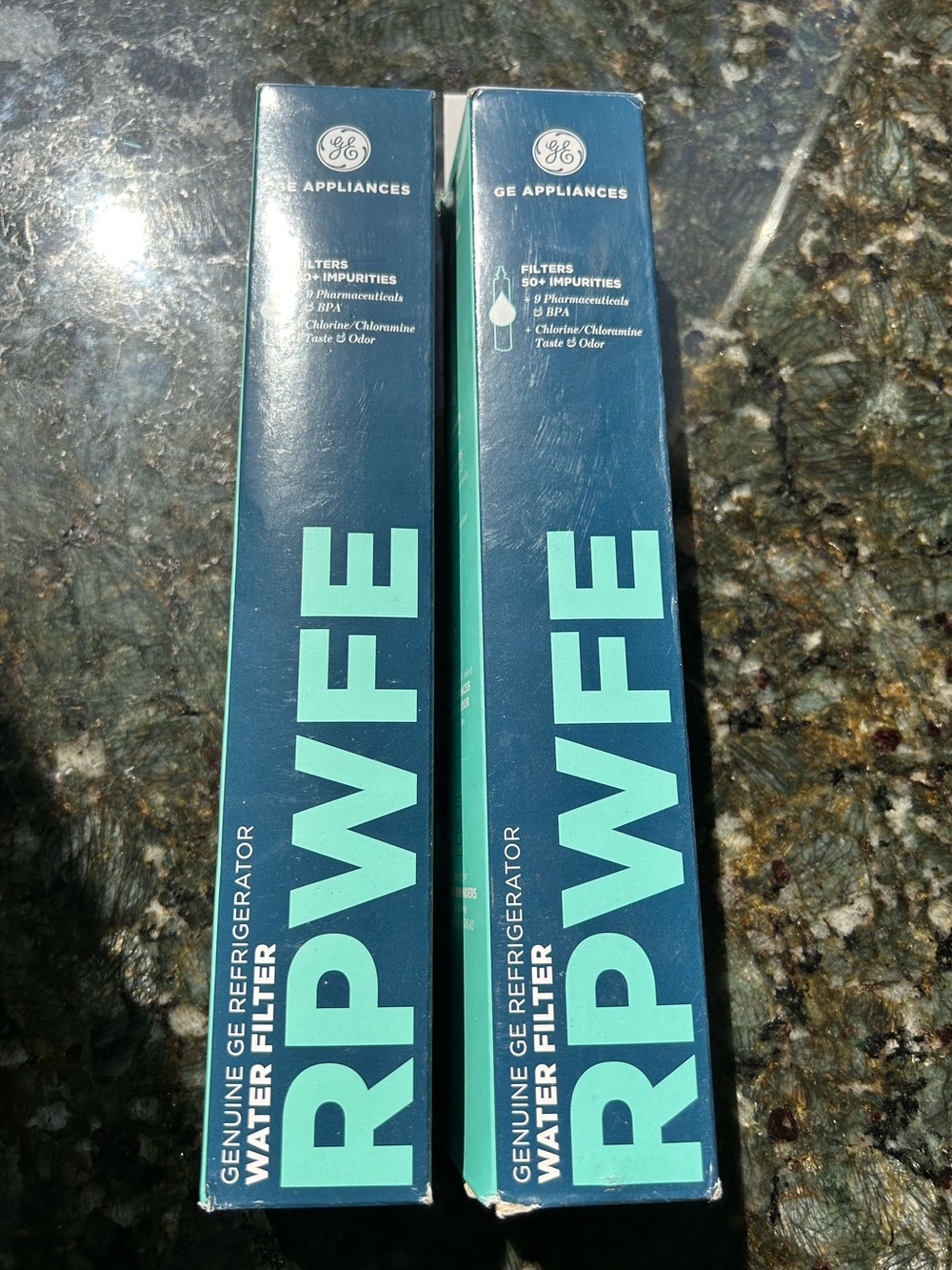 Lot of 2 GE RPWFE Refrigerator Water Filters. One NIB.